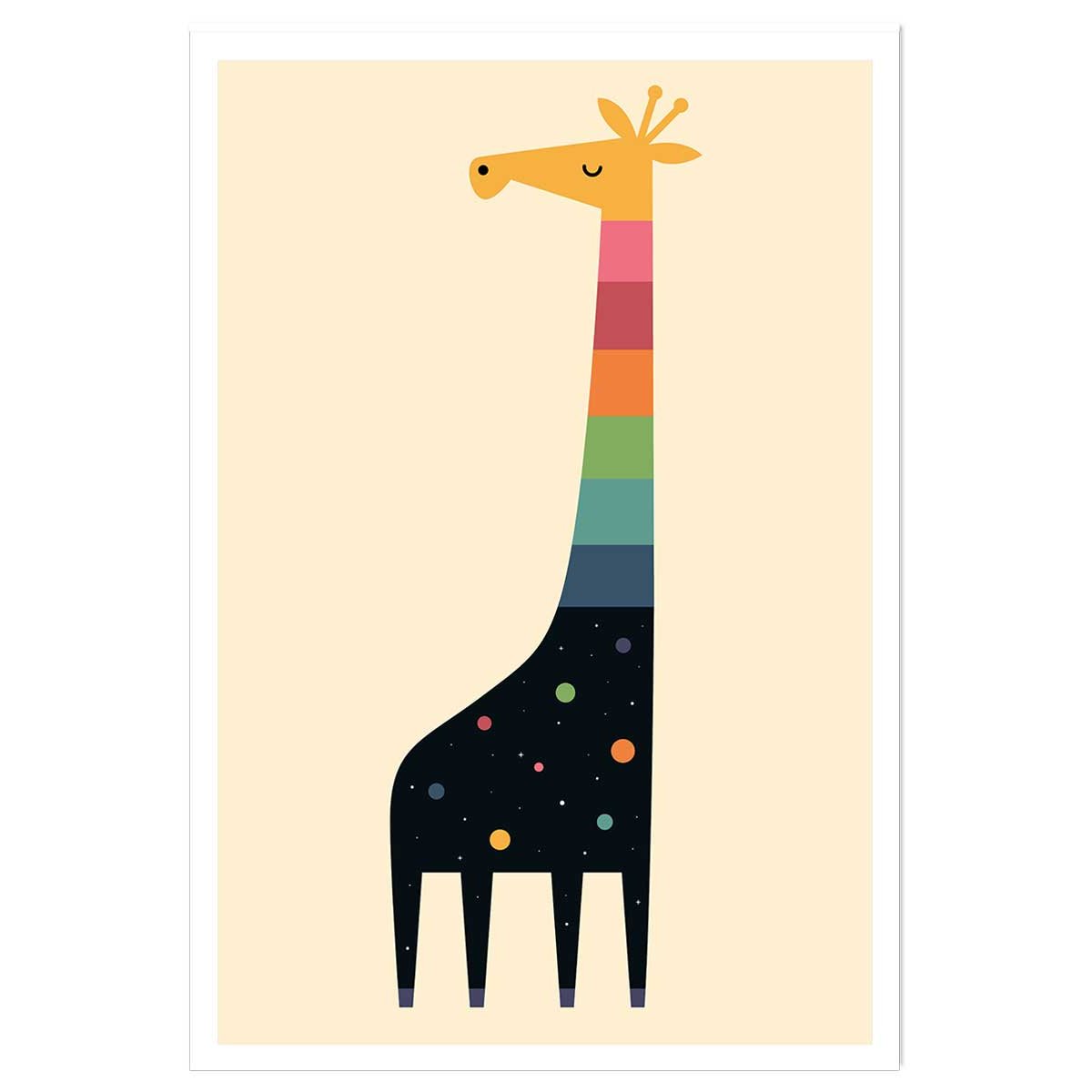 Affiche enfant girafe galaxie affiche seule, HEXOA