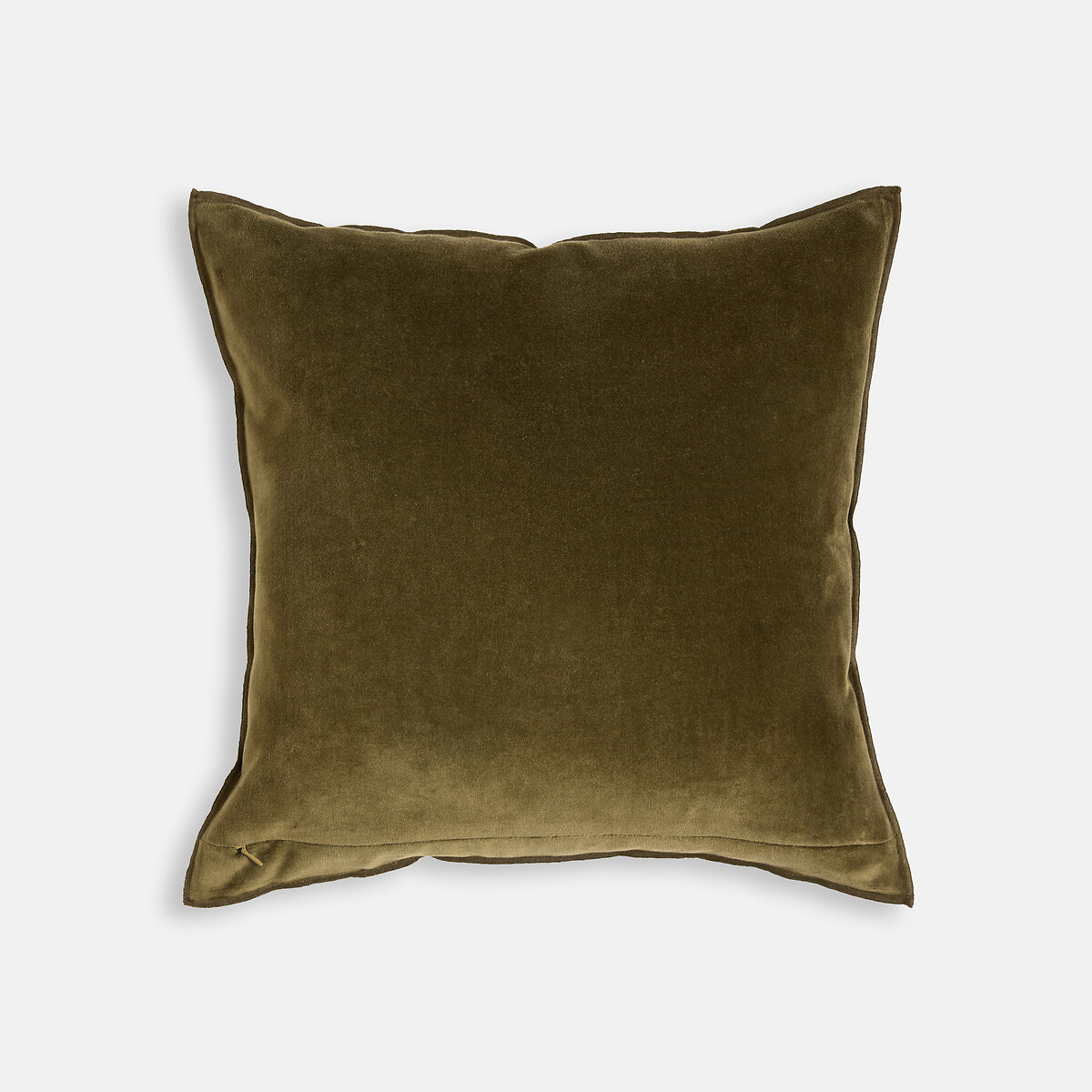 Housse de coussin 45 x 45 cm, en velours ciselé, MILO kaki, LA REDOUTE INTERIEURS