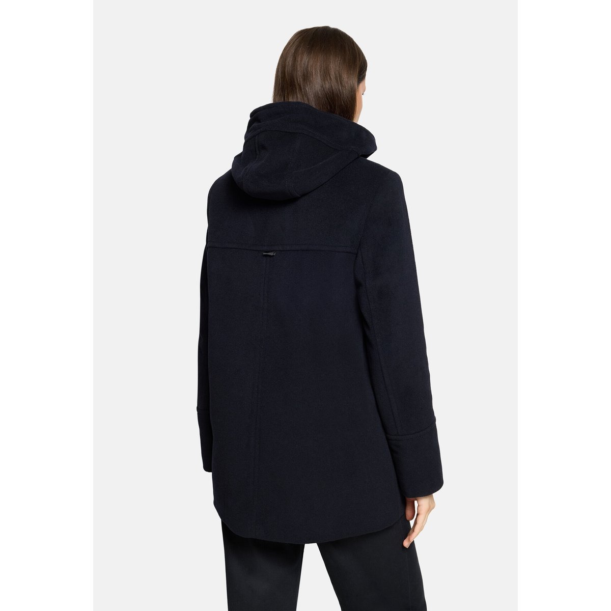 Veste en laine à capuche bleu foncé, GIL BRET