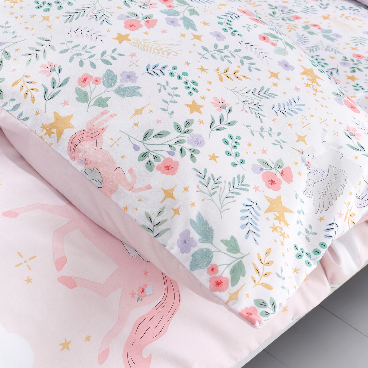 Fairytale Unicorn Duvet Cover and Pillowcase Set pink, CATHERINE LANSFIELD
