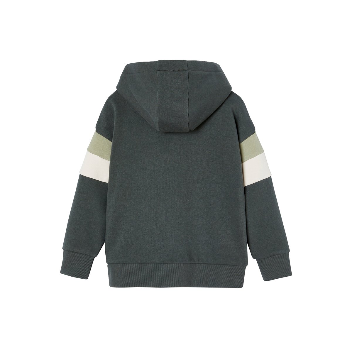 Sweat à capuche motif grahique manches colorblock lichen, VERTBAUDET