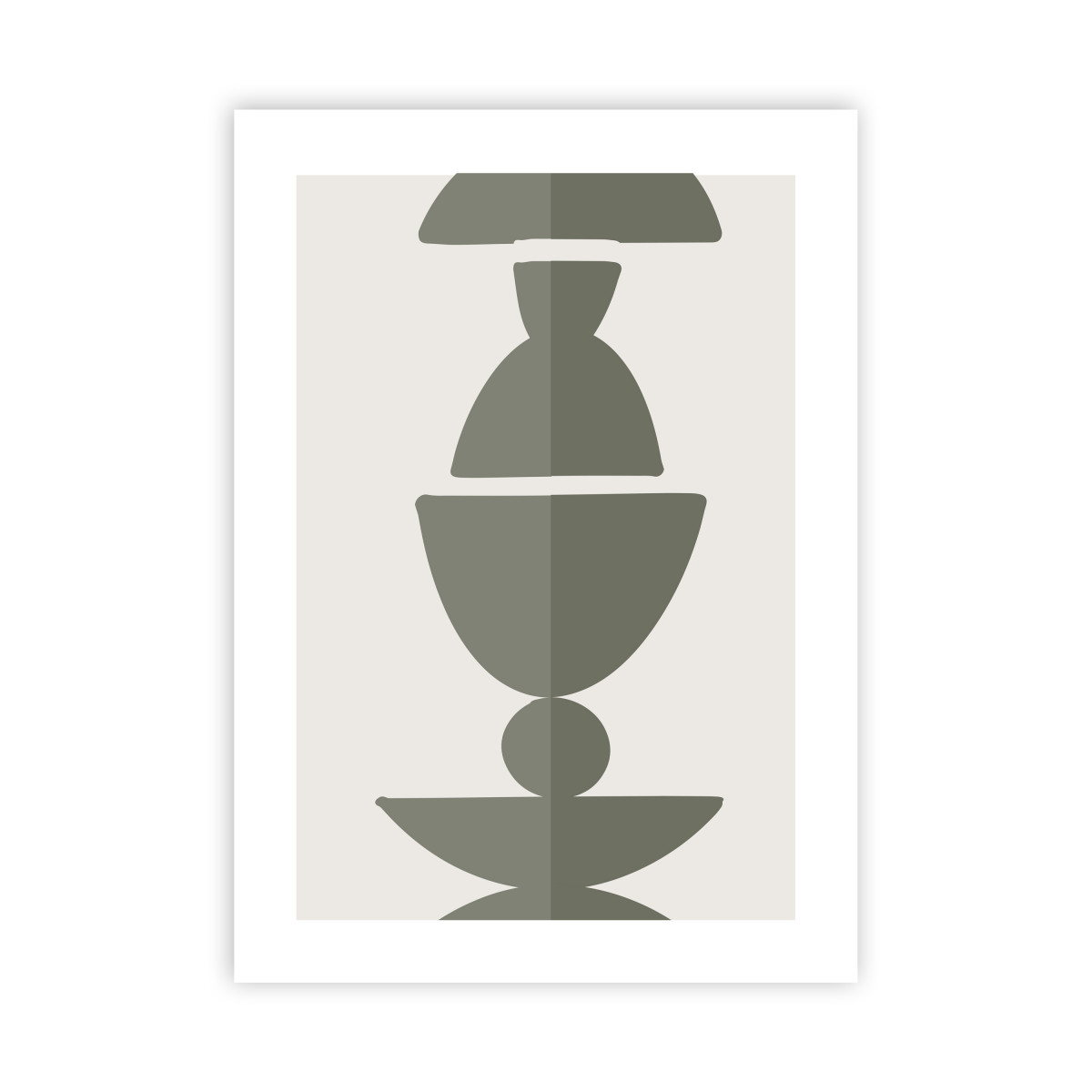 Affiche papier imprimé abstrait sans cadre LUNE PANEL vert, FUTURE HOME