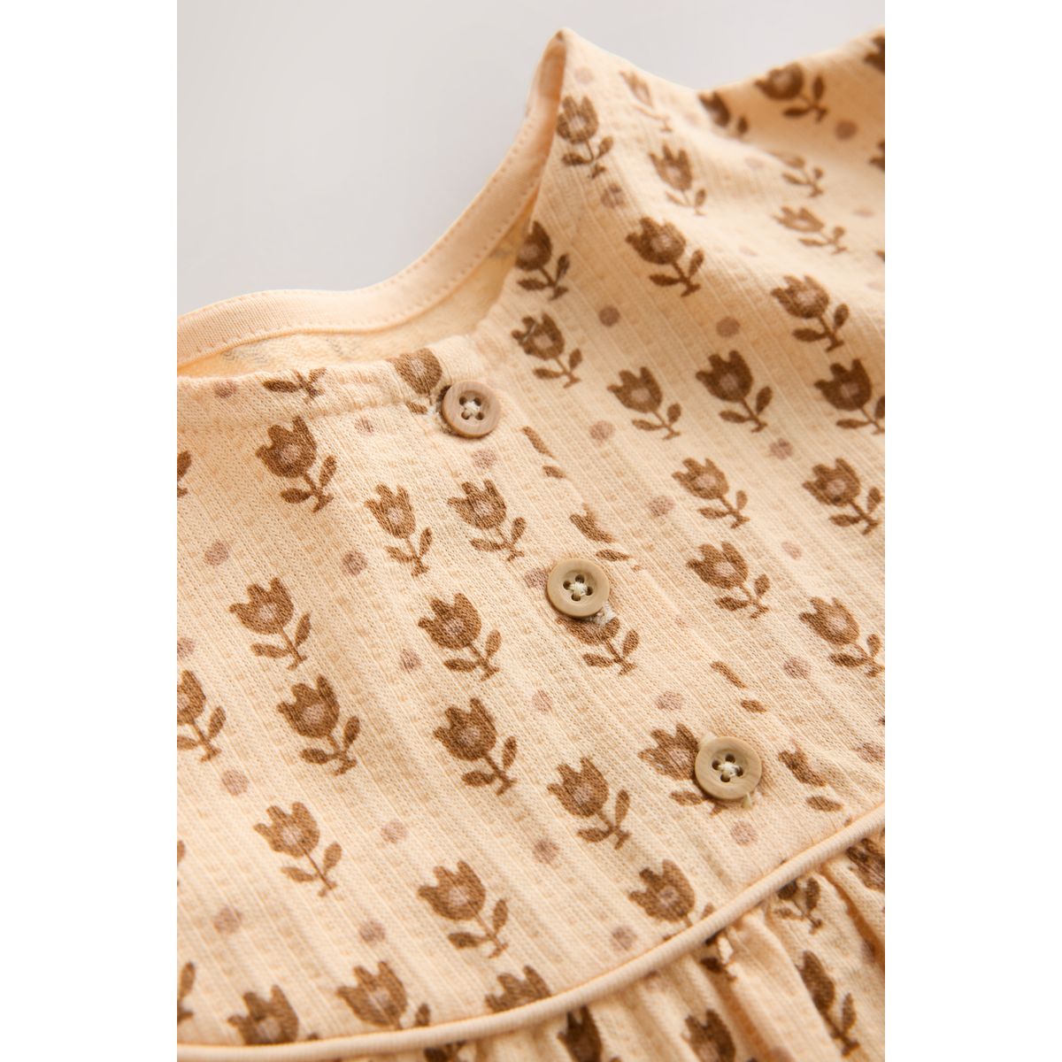 Robe à manches longues bouffantes floral neutre, NEXT