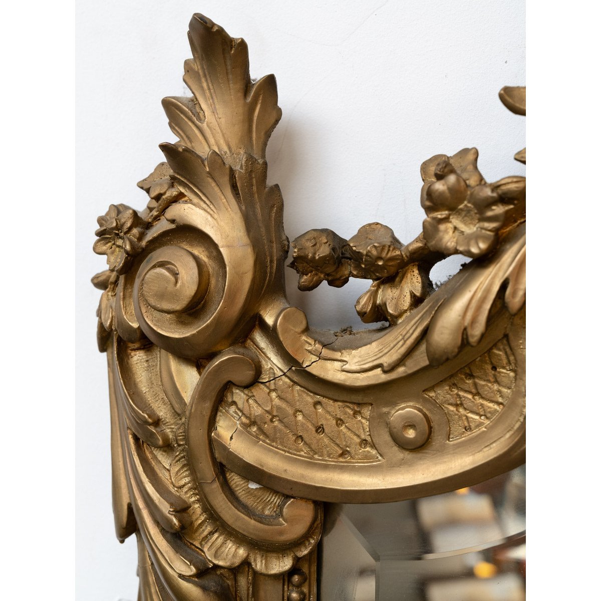Grand miroir ancien sculpté style Louis XV Georges N°1382 - Bon état miroir, DEBONGOUT