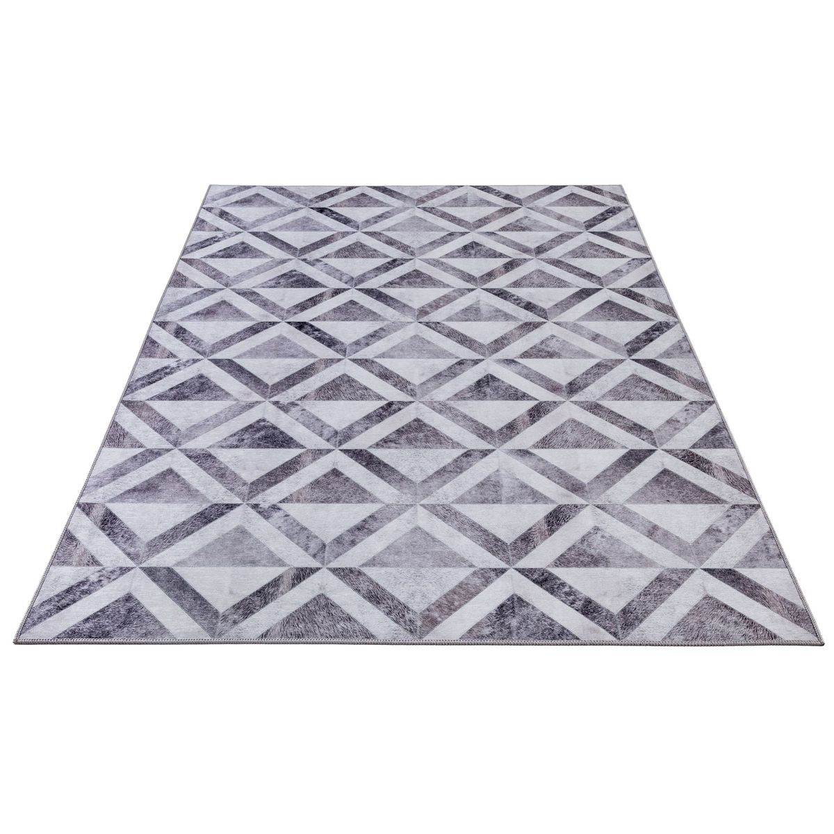 Tapis imprimé Serena, aspect cuir, plat gris, GINO FALCONE