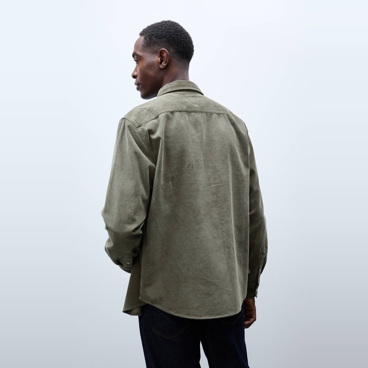 Chemise manches longues à snaps velours en coton BIO GOTS elm, MONOPRIX