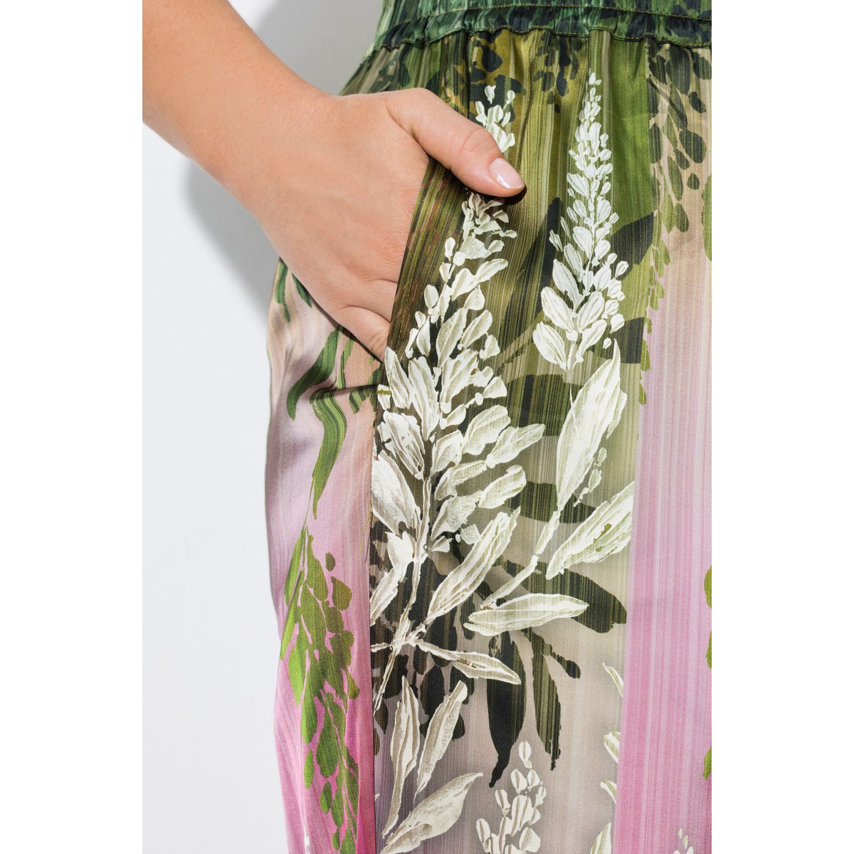 Pantalon motif à fleurs blanc neige, ULLA POPKEN