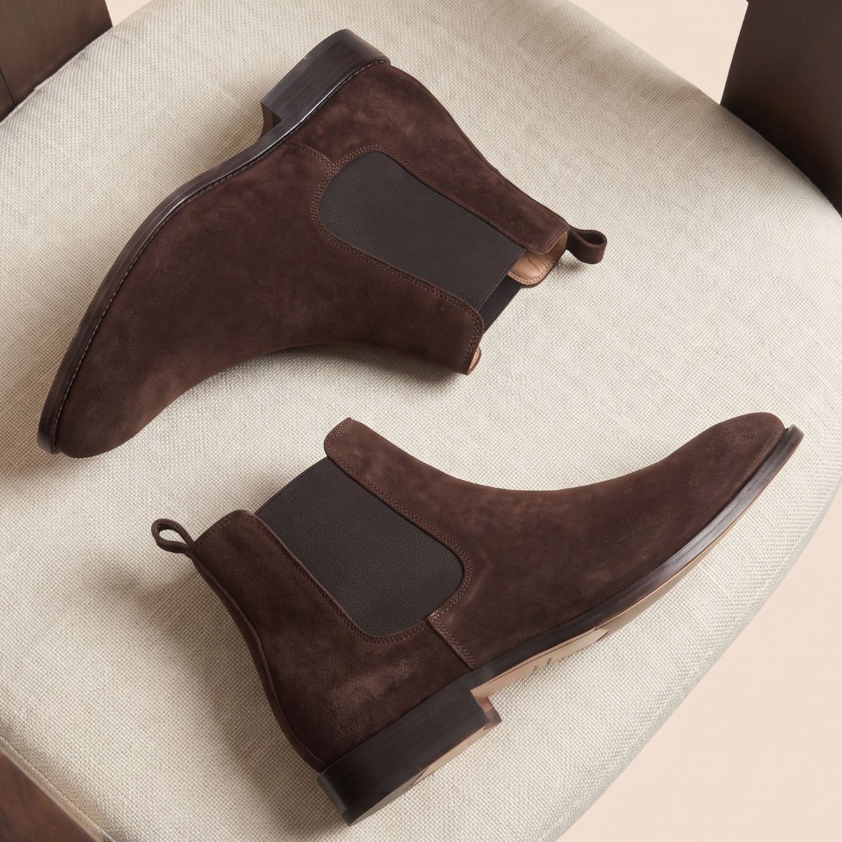 Chelsea boots Martin cuir daim daim marron, JULES & JENN