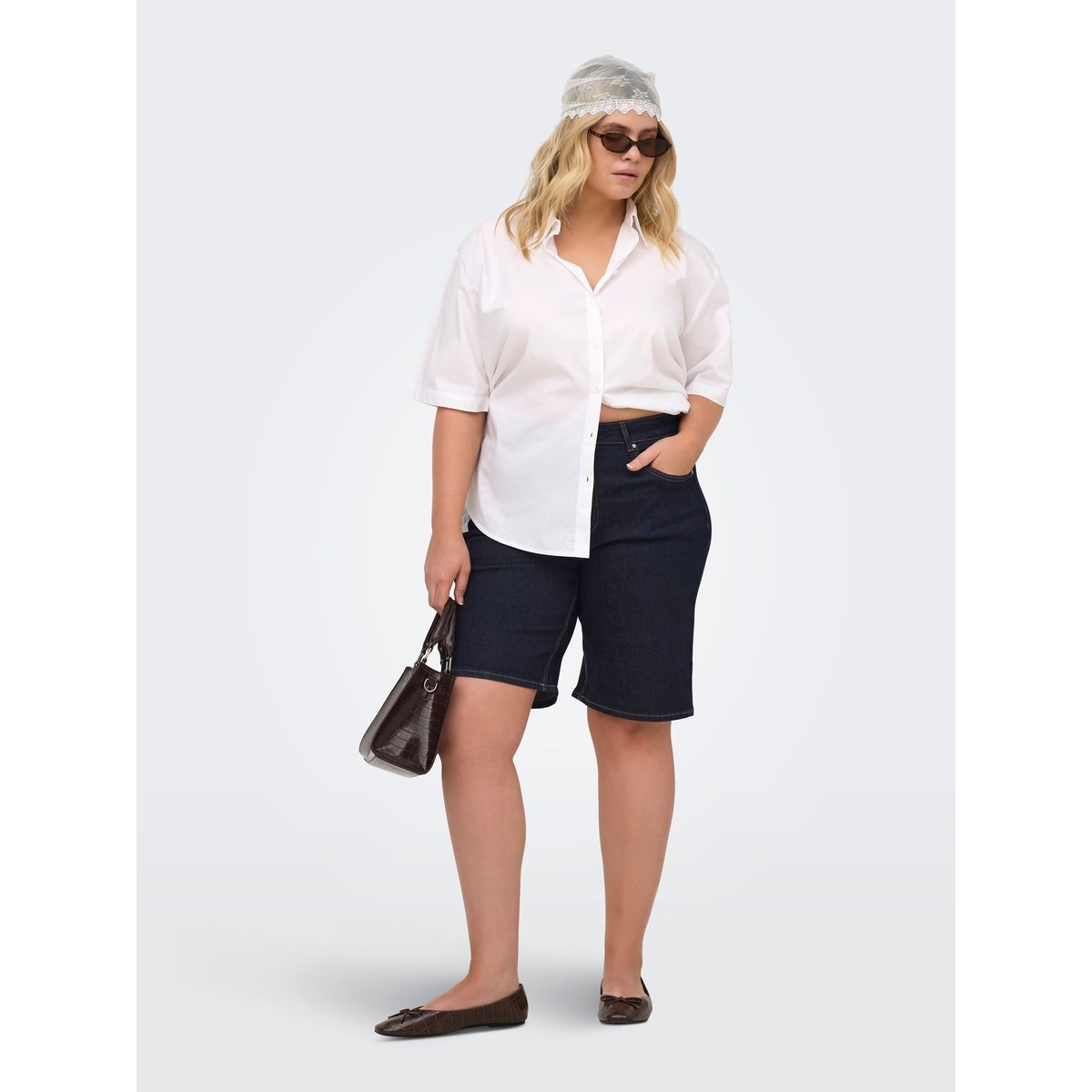 Short En Denim dark blue denim, ONLY CARMAKOMA