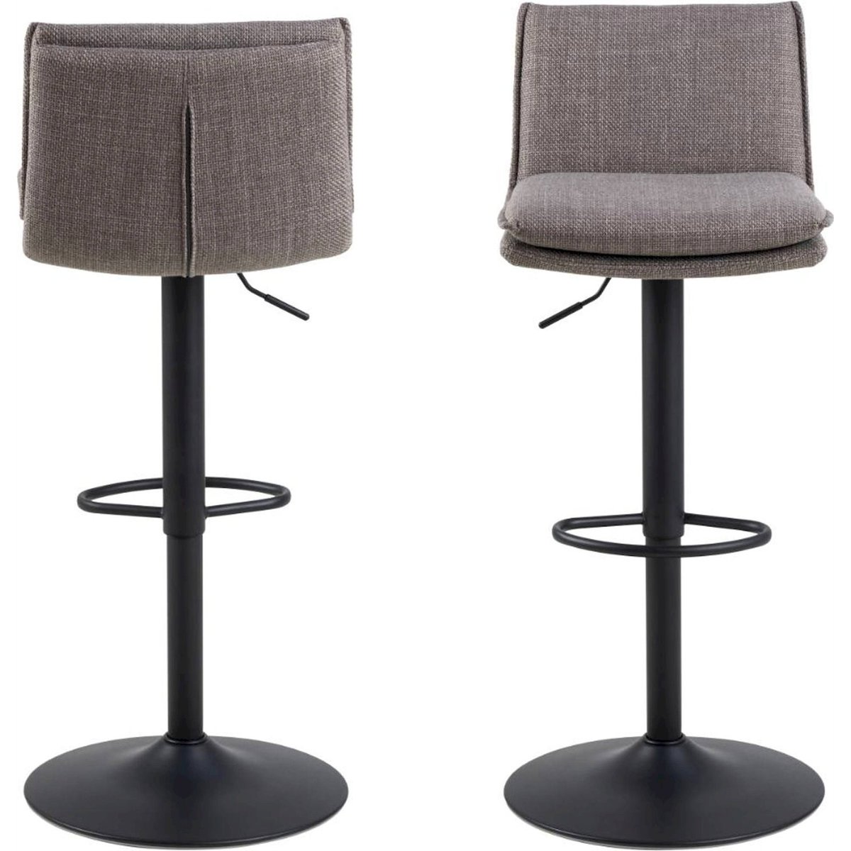 Tabouret de bar pivotant velours PERVEL gris taupe chiné, RECOLLECTION