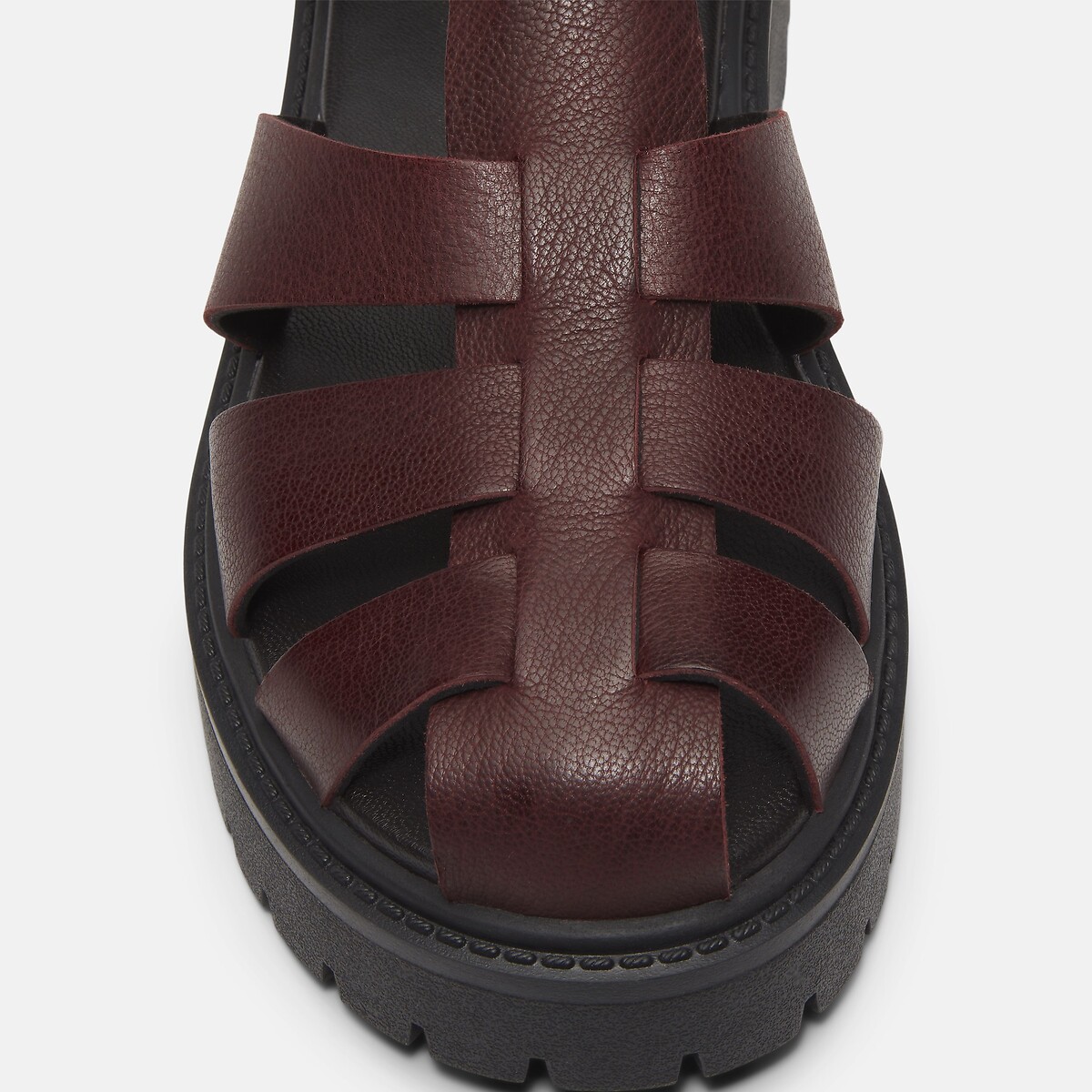 Sandali in pelle Stone Street Fisherman rosso bordeaux scuro, TIMBERLAND