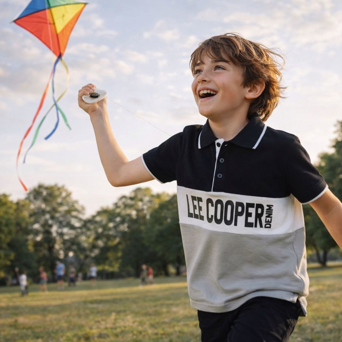 Polo manches courtes imprimé, col chemise RUGBY gris, LEE COOPER