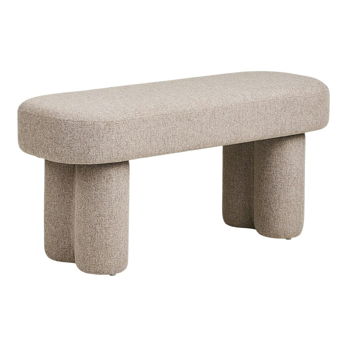 Banc d'entrée en tissu sable à pieds doubles BERLIN beige, PIER IMPORT