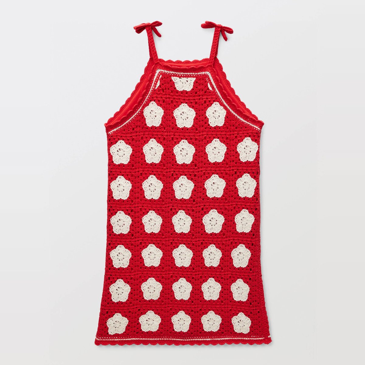 Robe en crochet avec doublure rouge, MONOPRIX