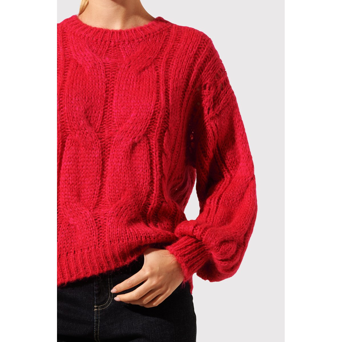 Pull maille ENIS rose fushia, BENOA