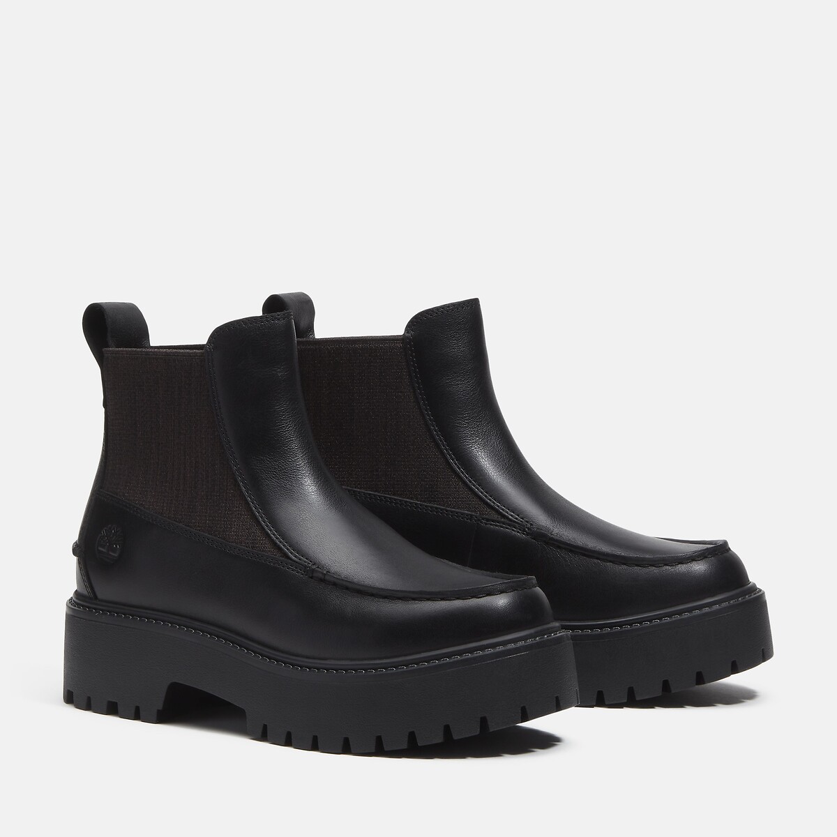 Botines de piel con cuña STONE STREET MID CHELSEA negro, TIMBERLAND