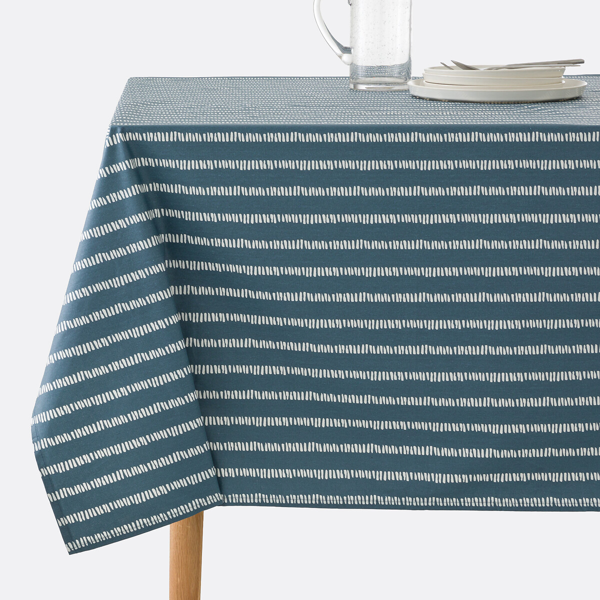 Nappe coton enduit Irun bleu de prusse, LA REDOUTE INTERIEURS