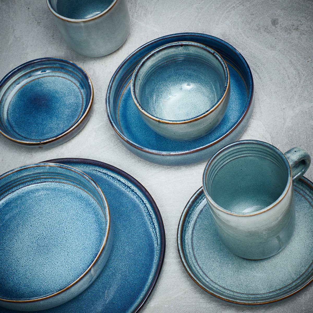 Lot de 2 assiette creuses DUNA bleu, ONA