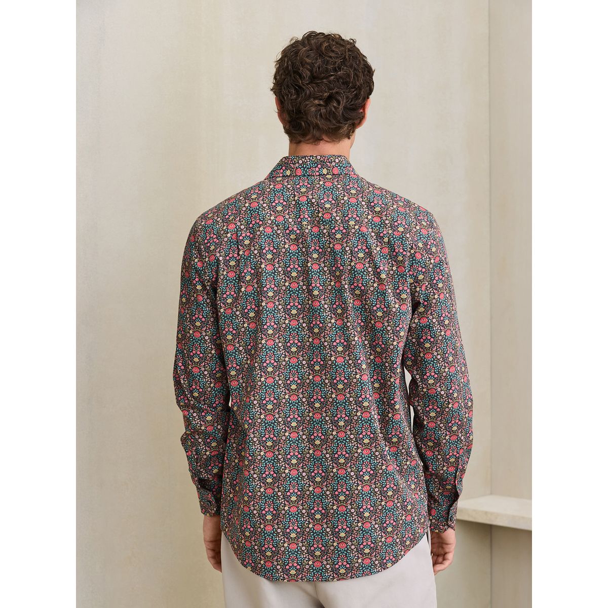 Chemise standard à manches longues marron motif floral, NEXT