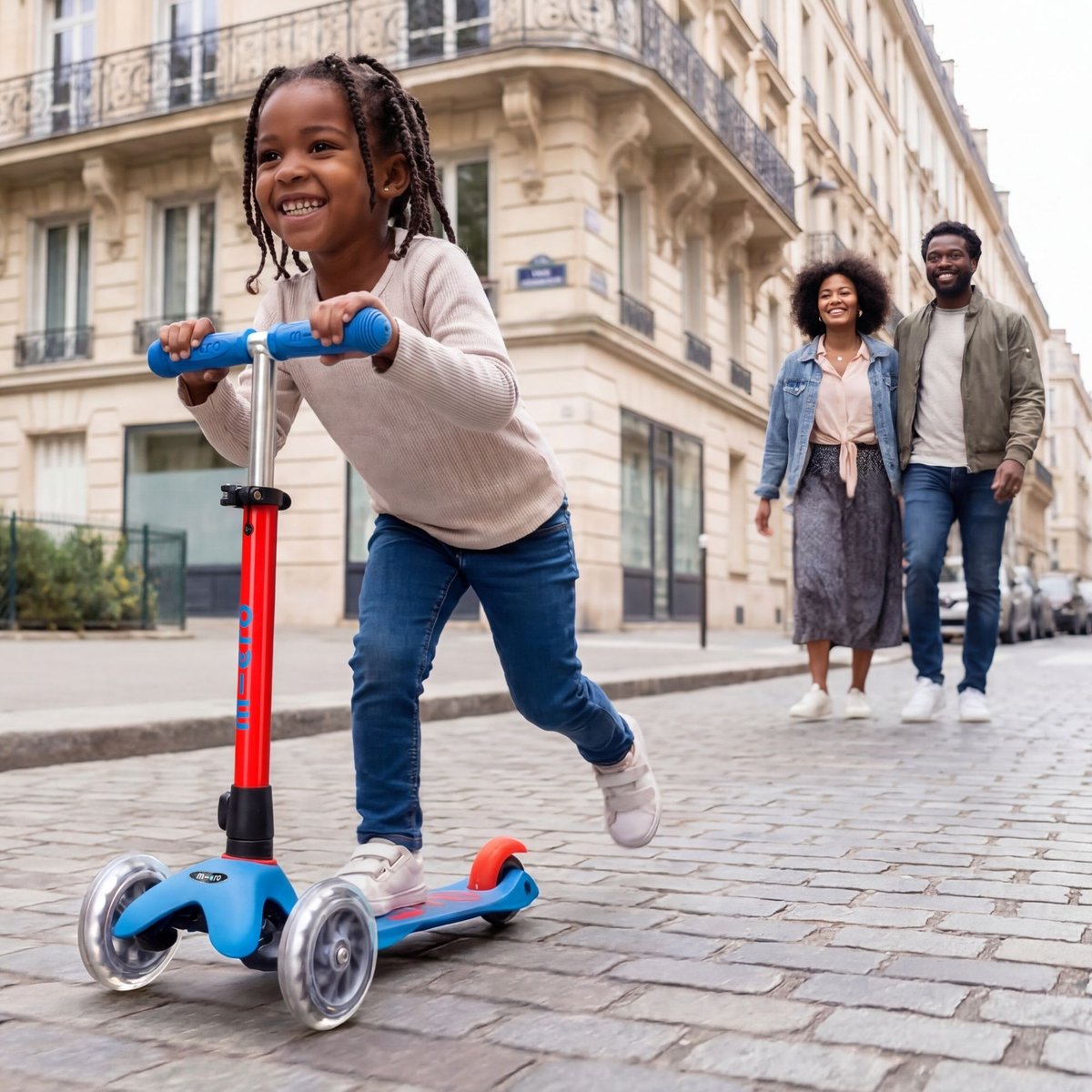 Mini Micro Deluxe Néon LED - Flashing Red rouge, MICRO MOBILITY