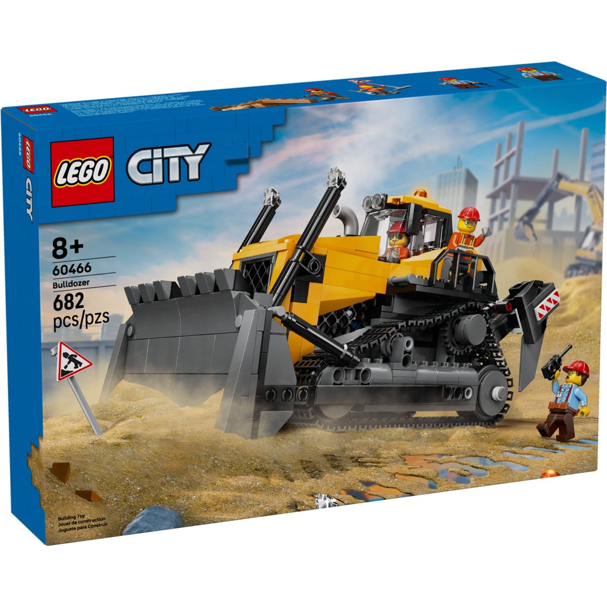LEGO City - Bulldozer Jaune - Modèle de Construction 60466 multicolore, LEGO