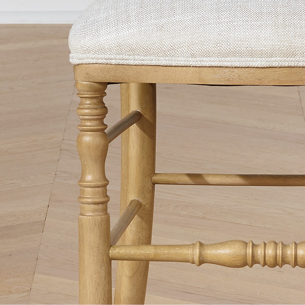 Lot de 2 chaises en hévéa et lin NAPOLEON III lin, ROBIN DES BOIS