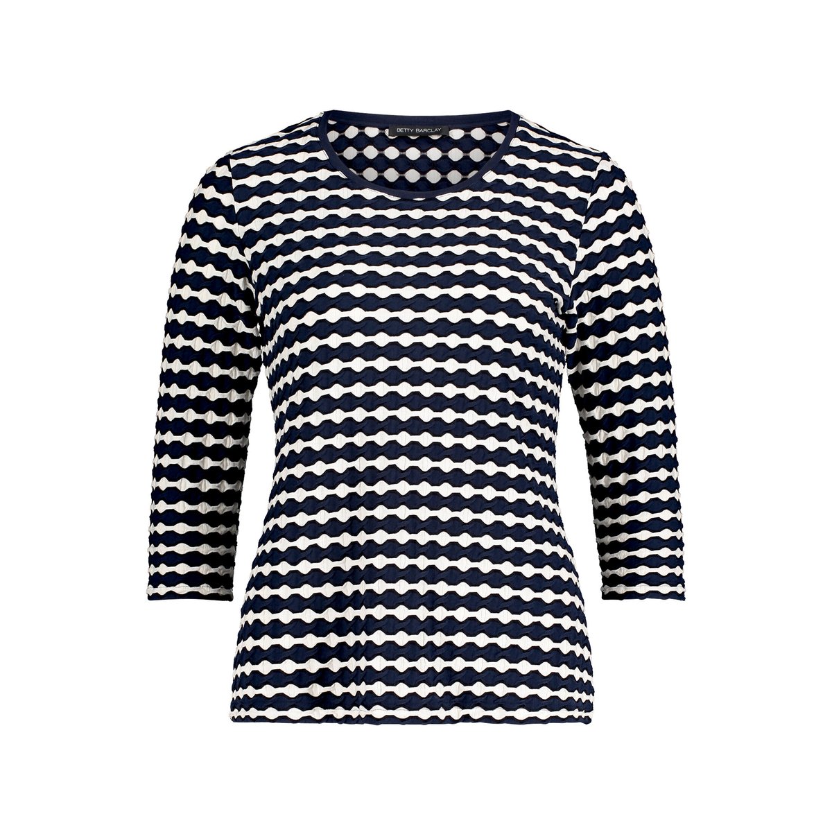 T-shirt basique à encolure ronde bleu/blanc, BETTY BARCLAY