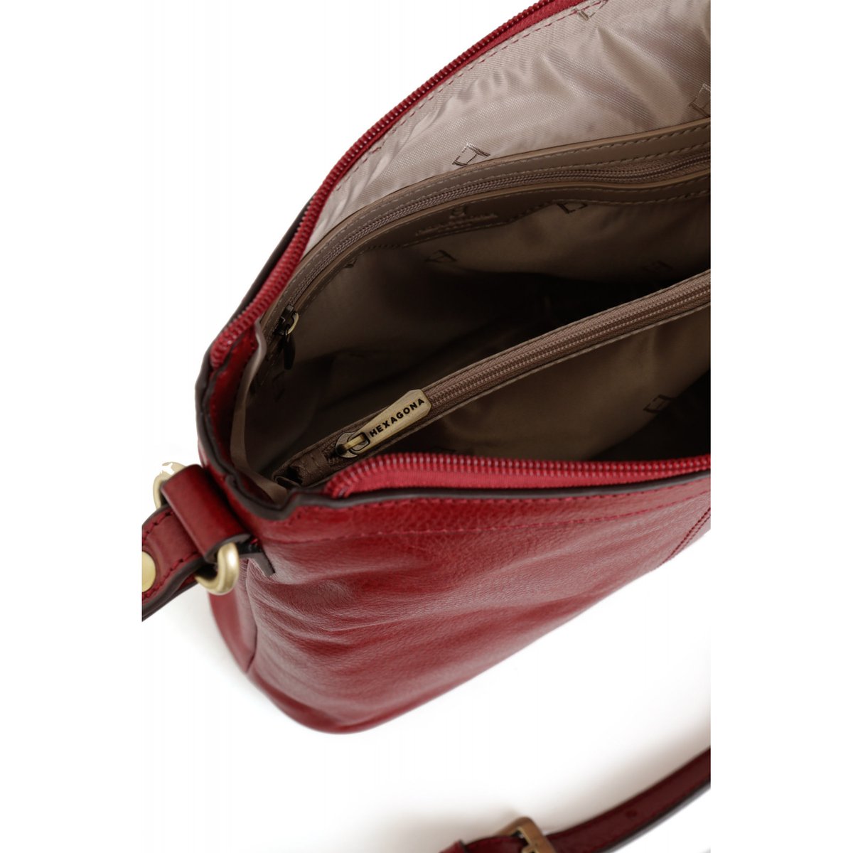 Sac porté travers RÉPUBLIQUE rouge carmin, HEXAGONA