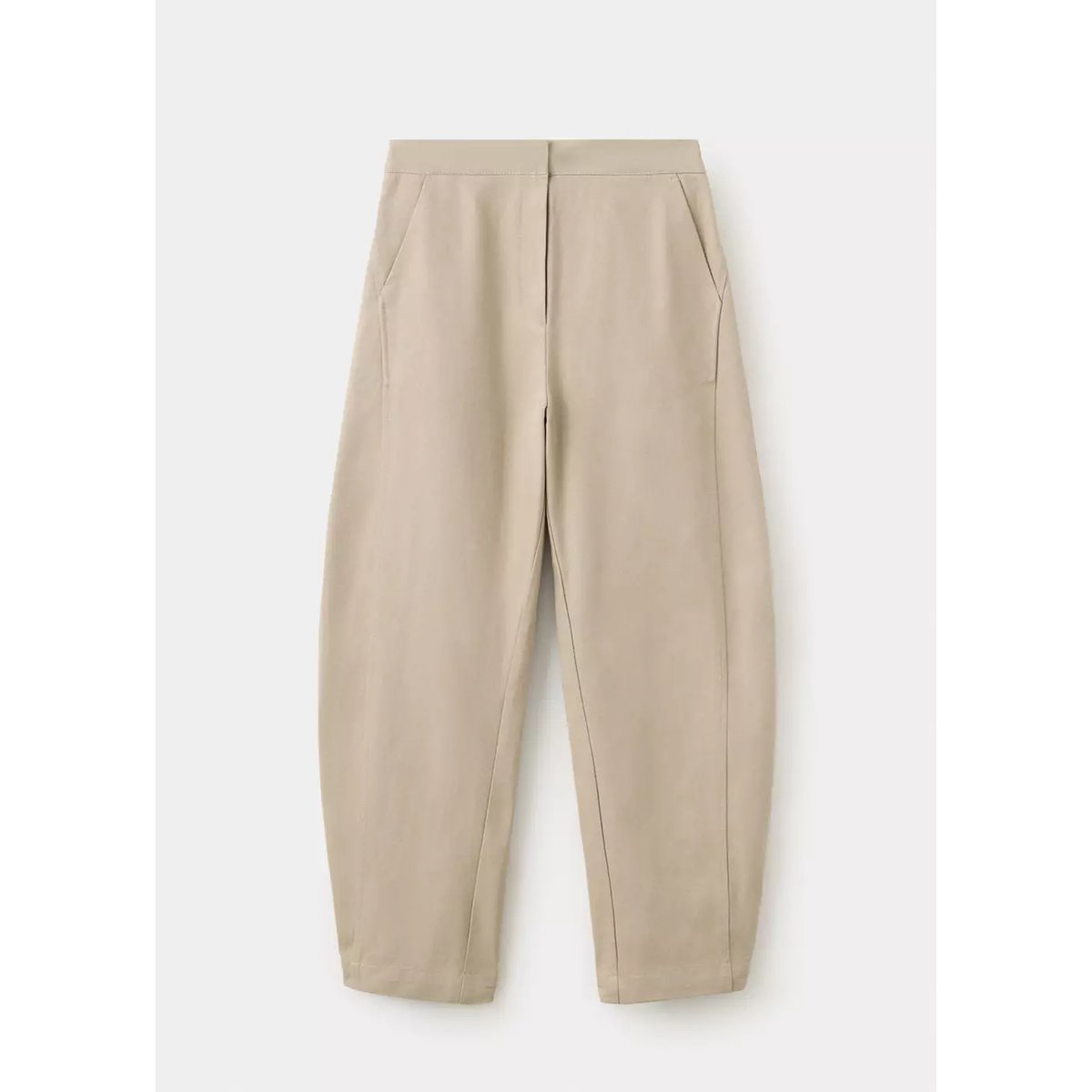Pantalon bouffant à pinces marron, MANGO