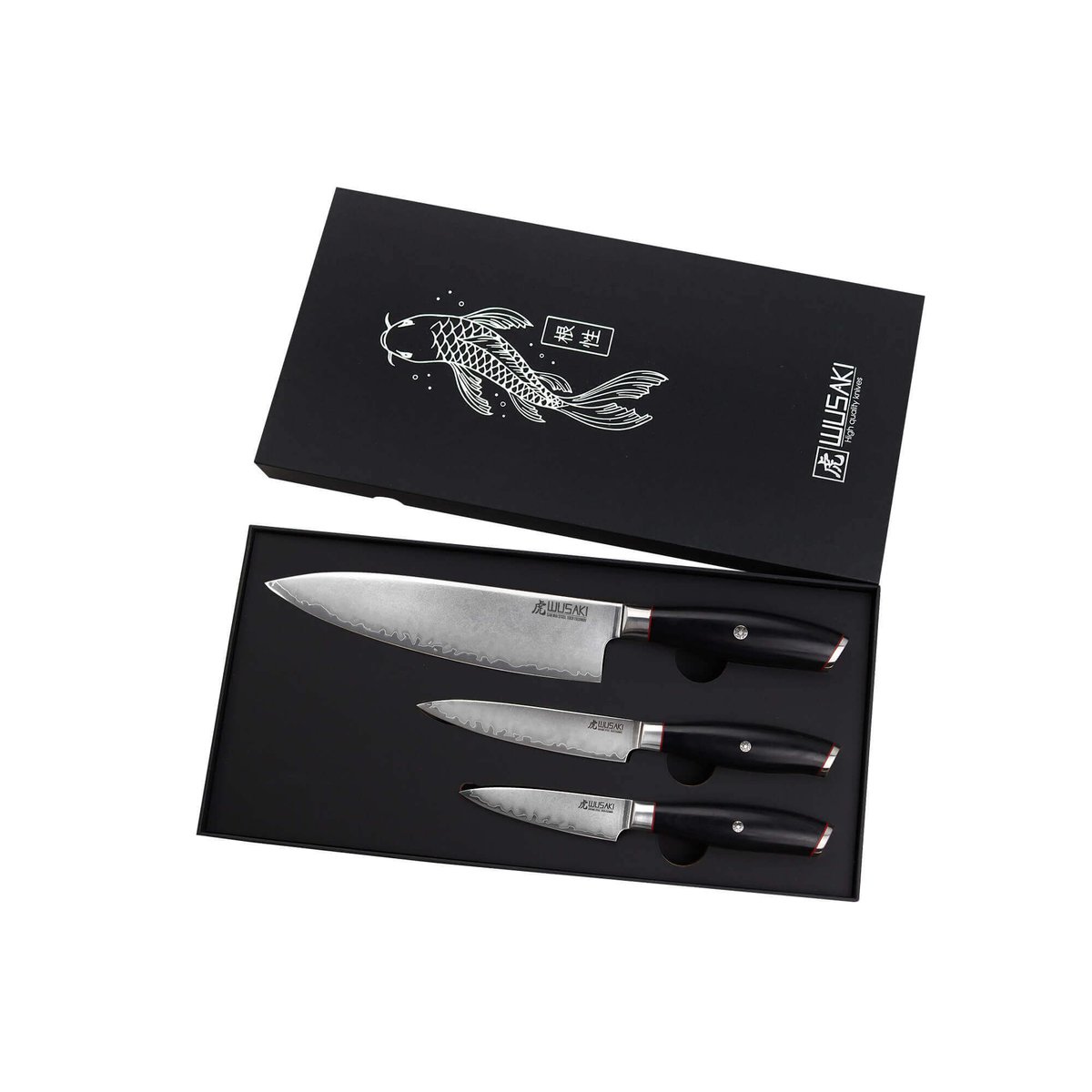 Coffret Fujiko Black 10Cr 3 couteaux v002228, WUSAKI