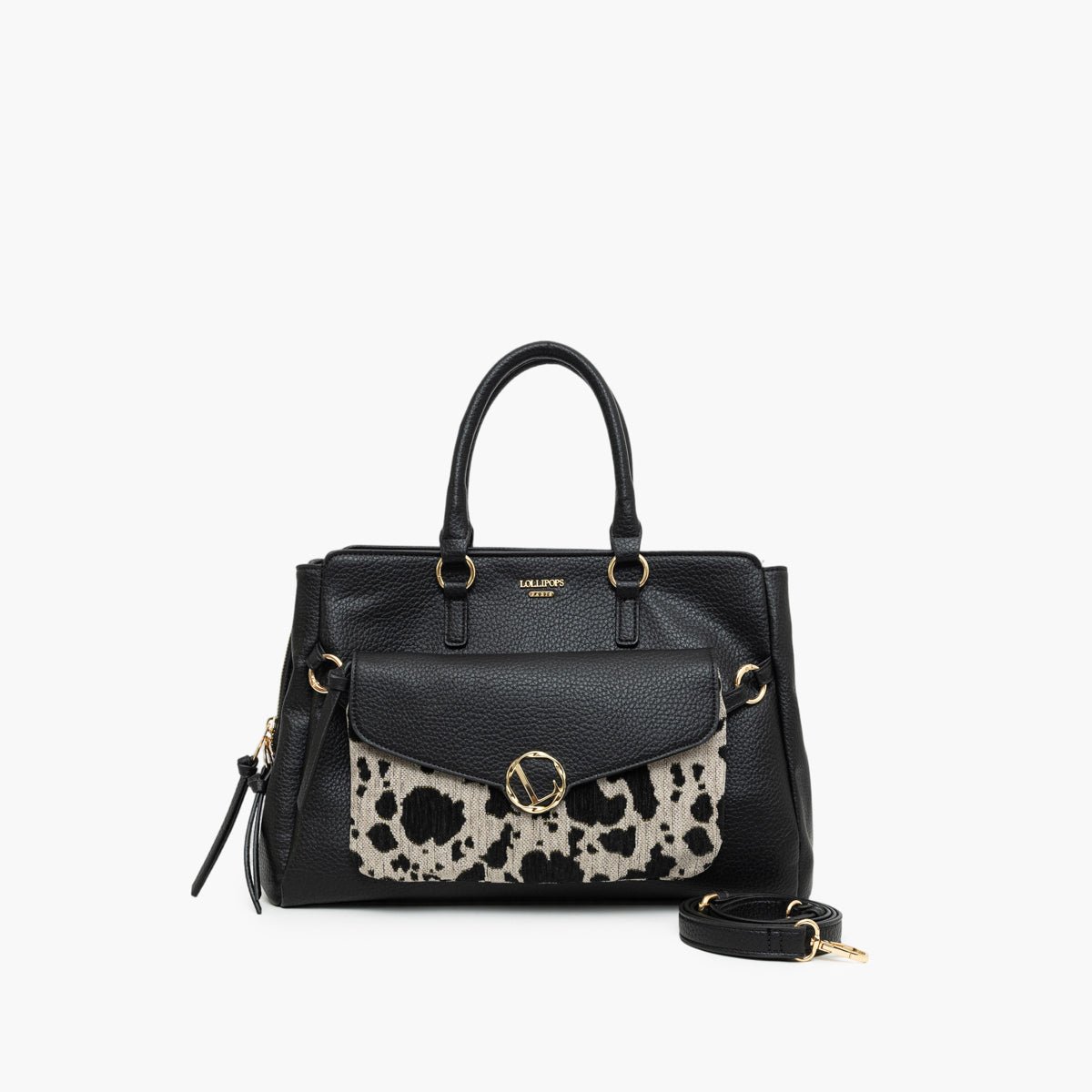 Grand sac shopper Tim noir,doré, LOLLIPOPS