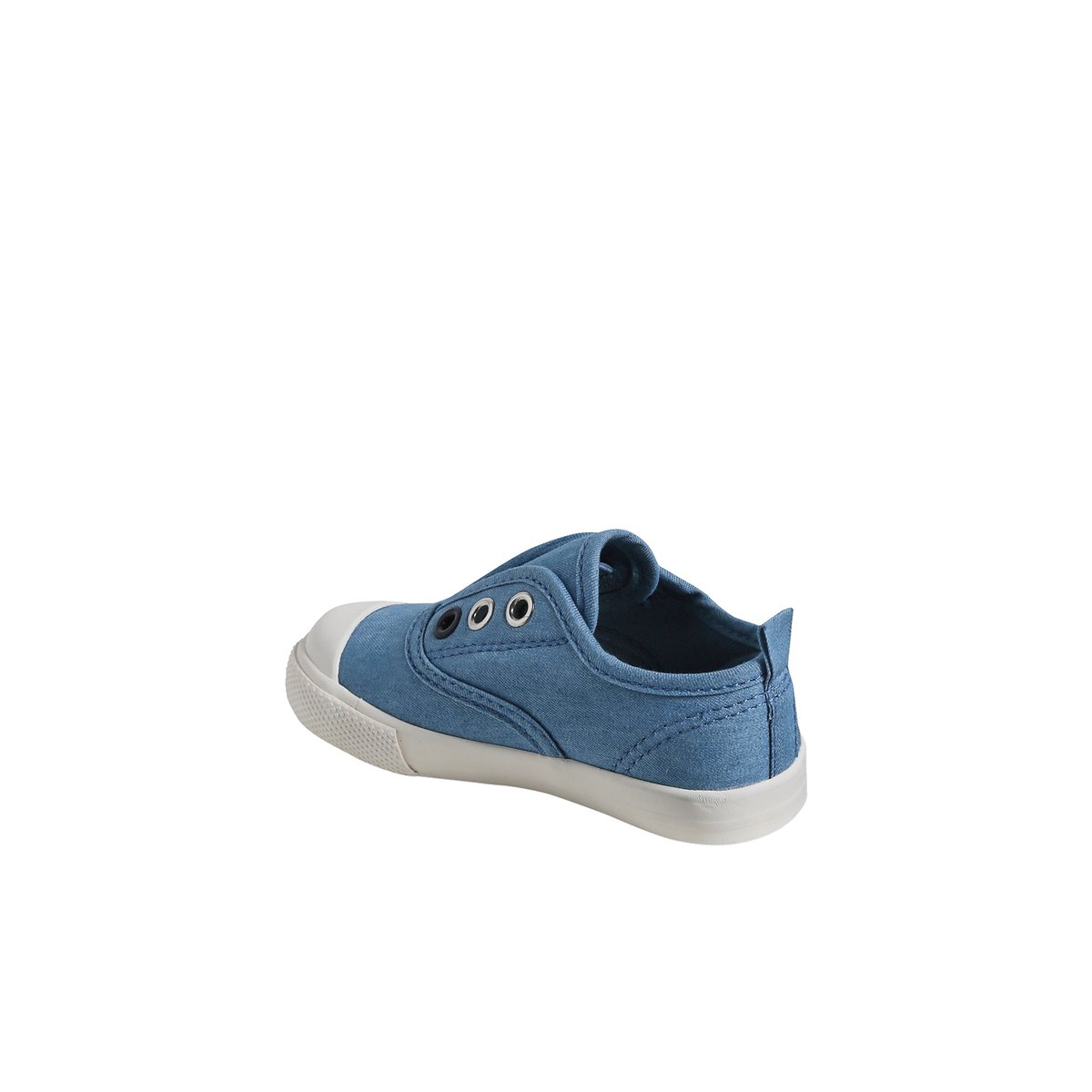 Baskets en toile bébé bleu jean, VERTBAUDET