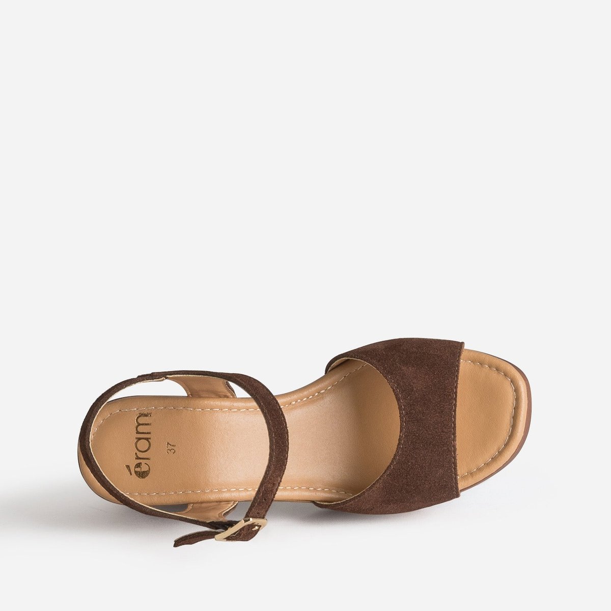 Sandale À Talon en cuir GENESIA. marron, ERAM
