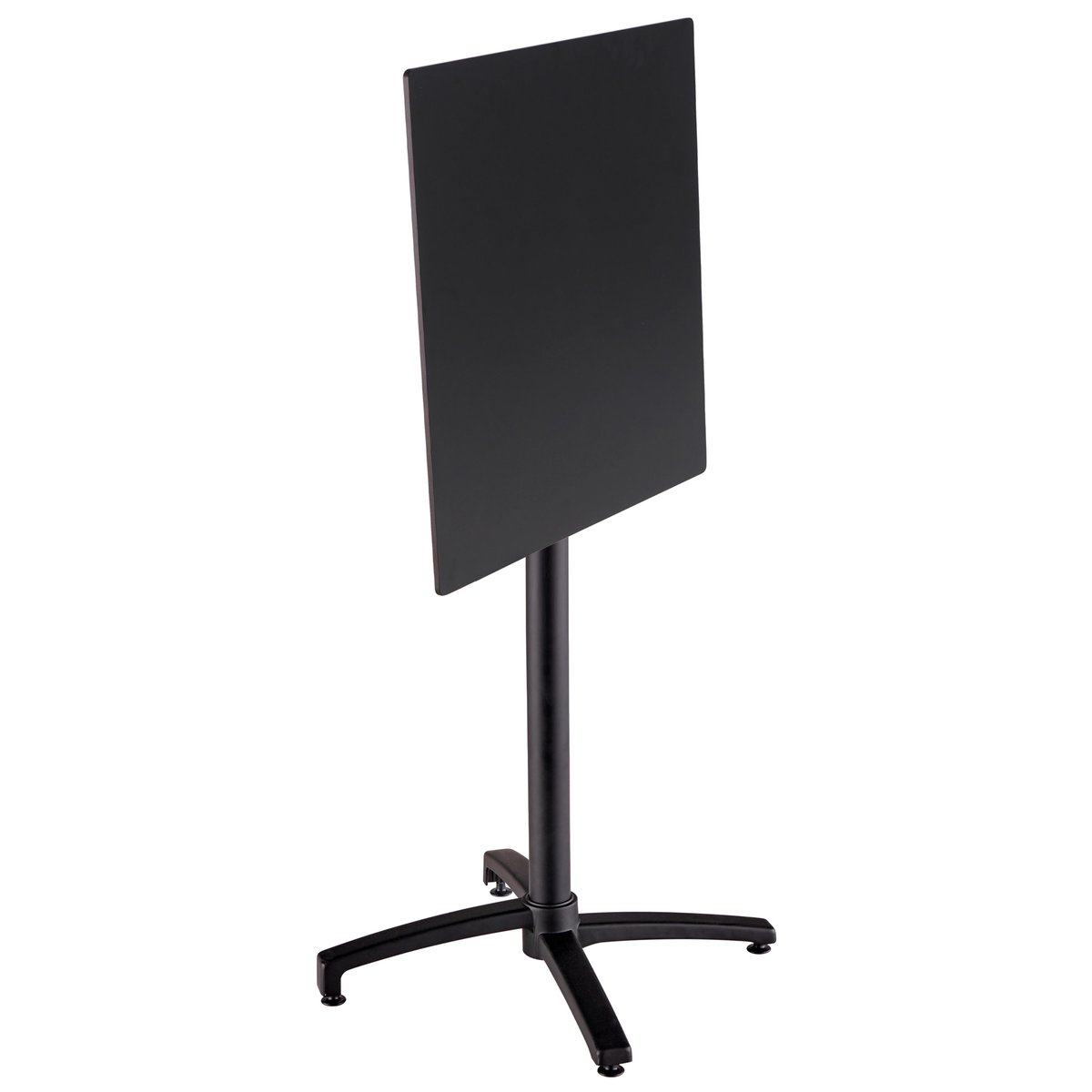 Table haute en HPL inclinable et 2 chaises hautes en métal, OPERA gris anthracite, OVIALA