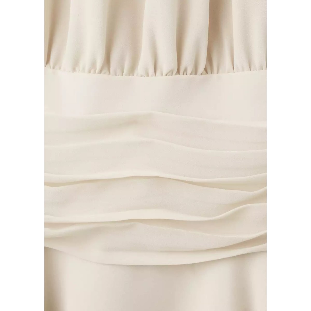 Robe dos nu taille drapée écru, MANGO