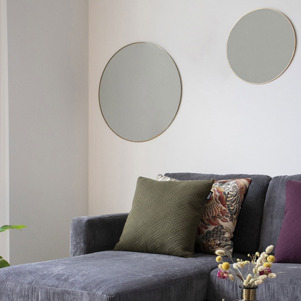 Miroir rond en métal 40cm- JERSEY laiton, HOUSE NORDIC