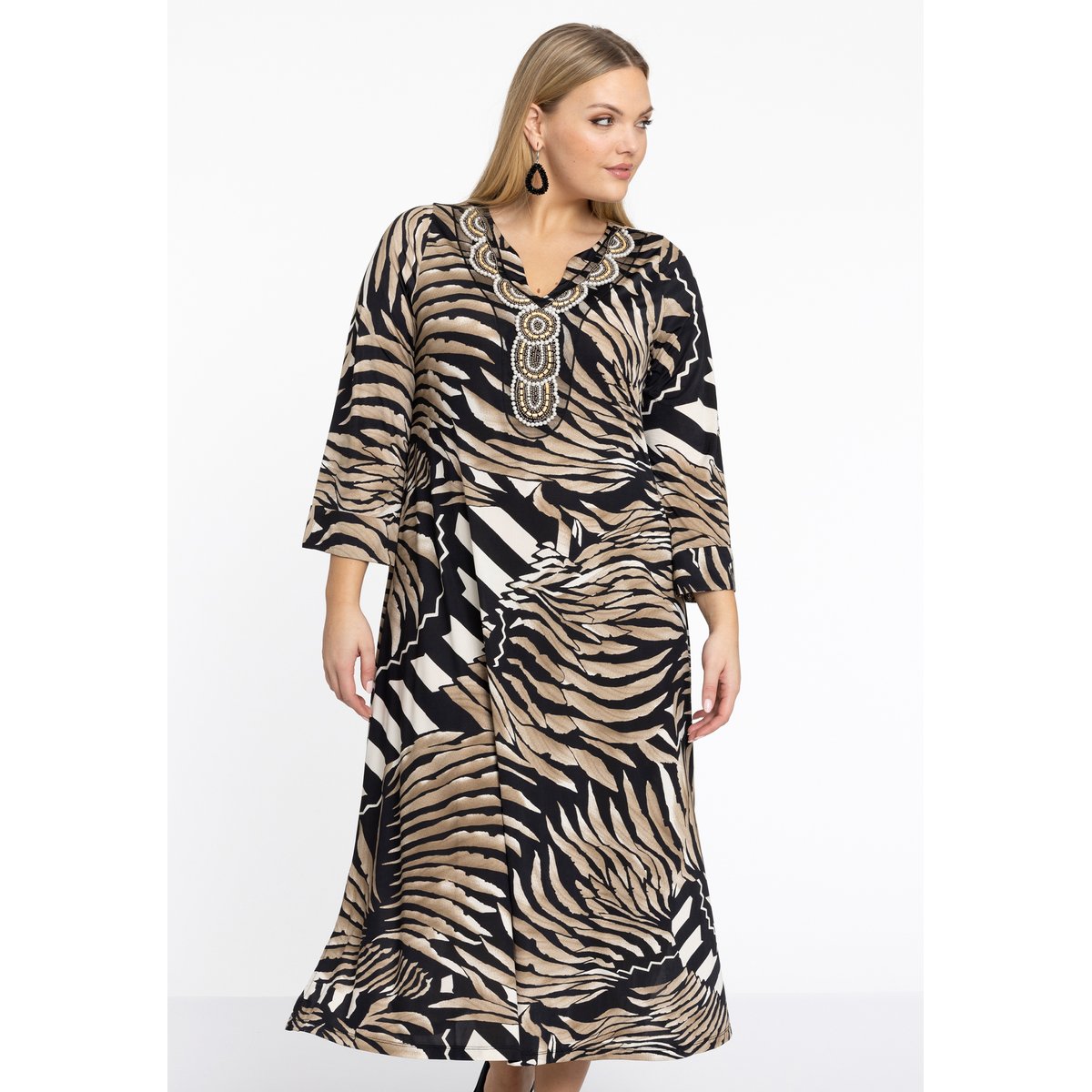 Robe imprimé / imprimée animal écru, YOEK