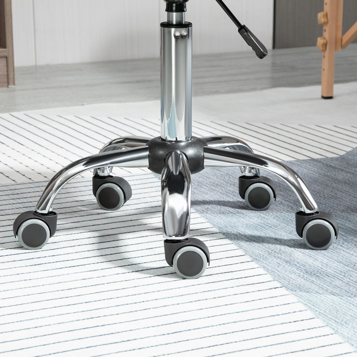 Tabouret de salon Acier Noir noir, métal chromé, HOMCOM