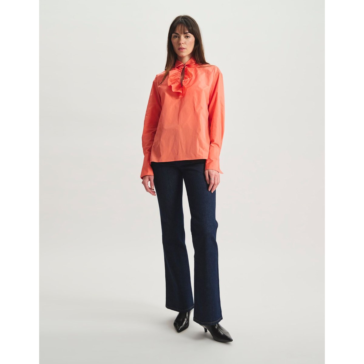 Chemise Ortiz fluide orange, INES DE LA FRESSANGE PARIS