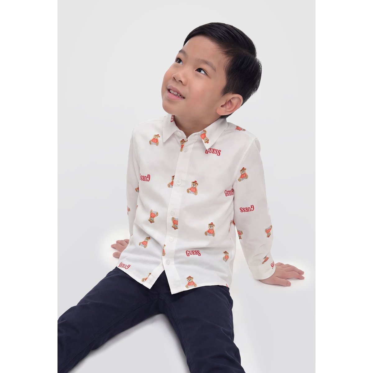 Chemise Oxford Ajustable blanc multi, GUESS KIDS