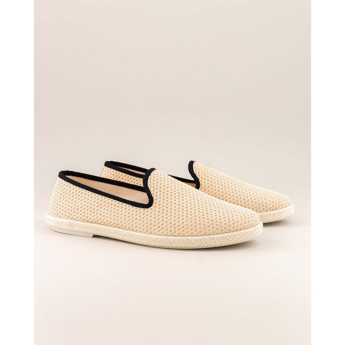 Espadrille coton CENITZ beige marine, ANGARDE
