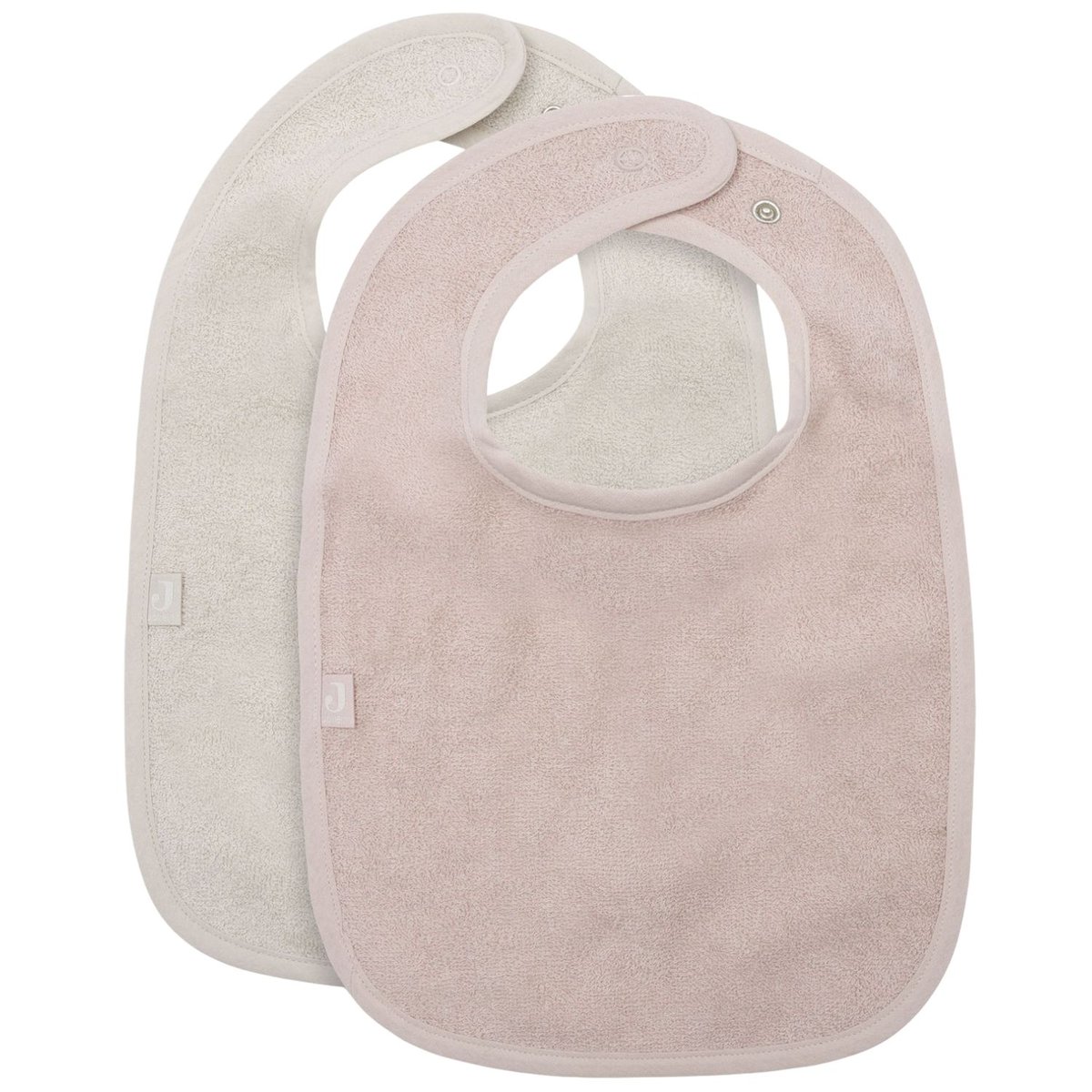 Lot de 2 bavoirs en éponge rose, écru, JOLLEIN