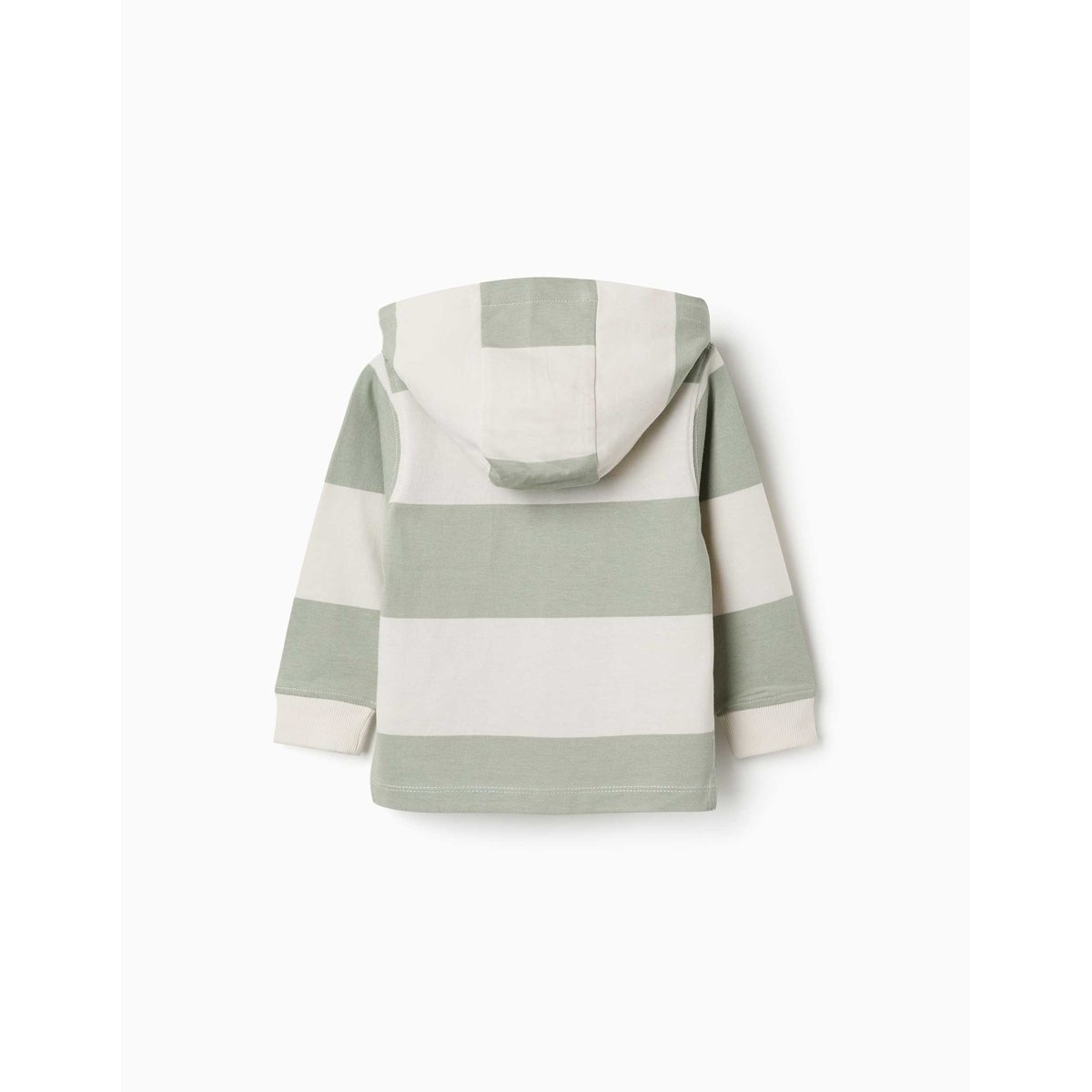 Sweat en coton avec capuche et à rayures vert clair, ZIPPY