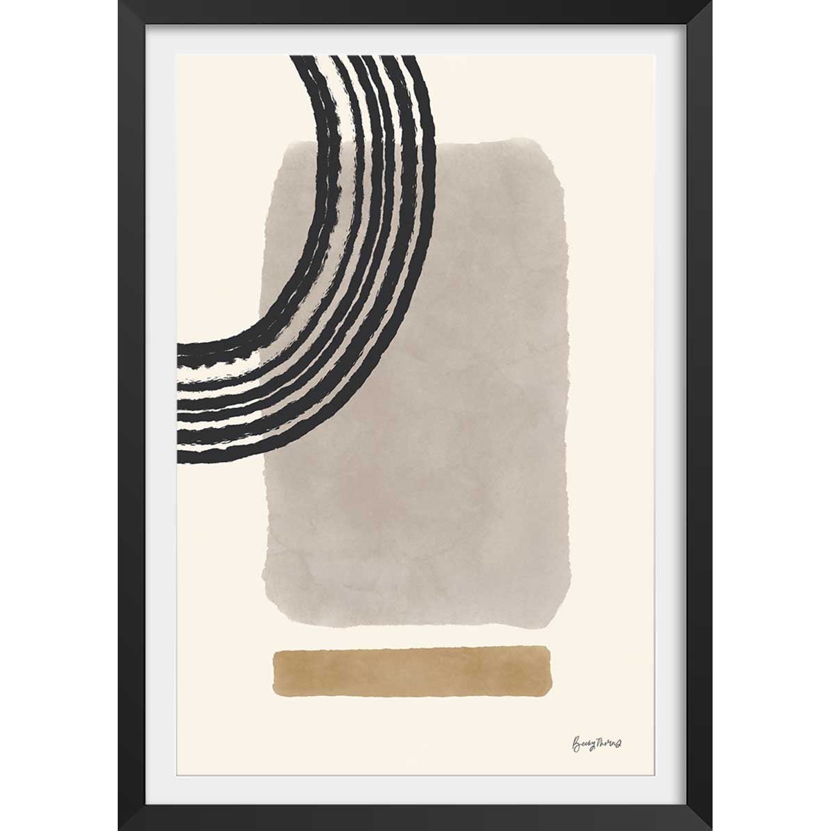 Affiche Collection années 50 affiche + cadre en bois - noir, HEXOA