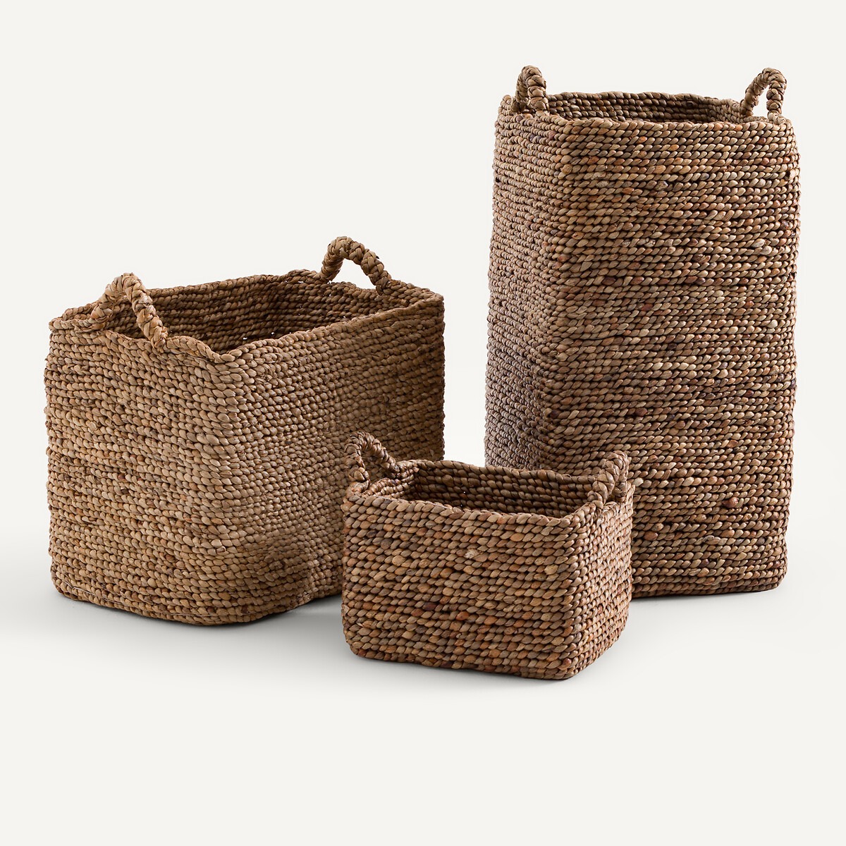 Panier tressé en jacinthe d'eau, grand modèle, RAGA naturel, AM.PM