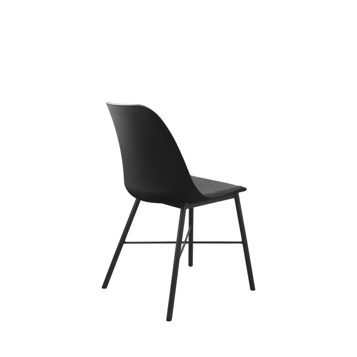 Lot de 2 chaises en plastique et métal- CURVI noir, DRAWER
