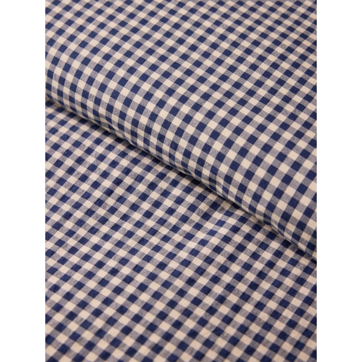 Housse de couette percale de coton "Vichy" vichy marine, CYRILLUS