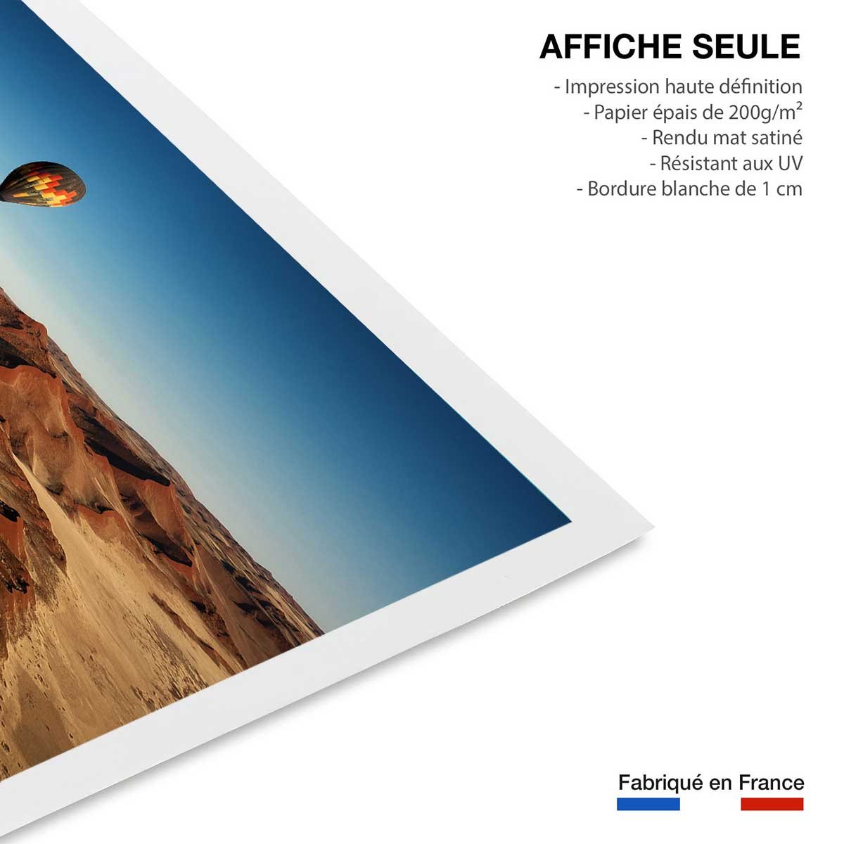 Affiche Vol au dessus du desert affiche seule, HEXOA