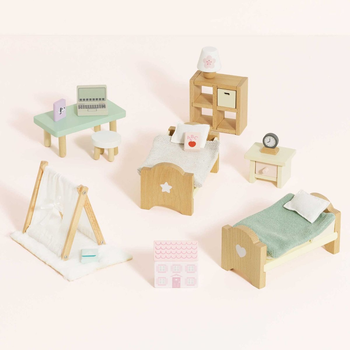 Chambre des enfants pour maison de poupée beige, vert, rsoe, LE TOY VAN