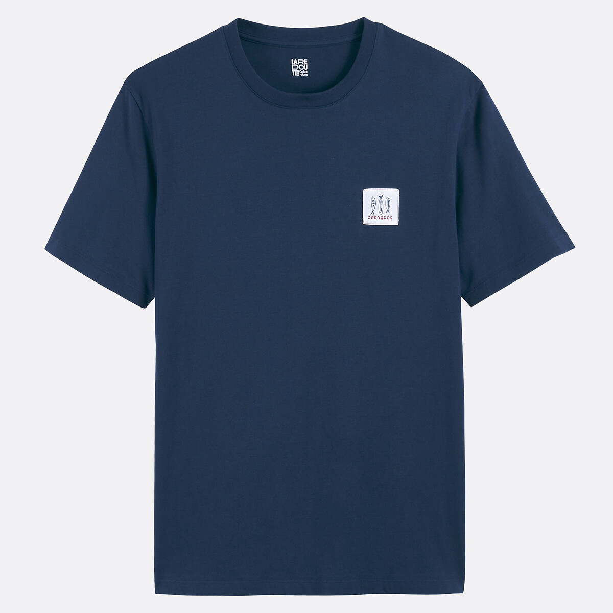 Animal Print Crew Neck Short Sleeve T-Shirt navy blue, LA REDOUTE COLLECTIONS